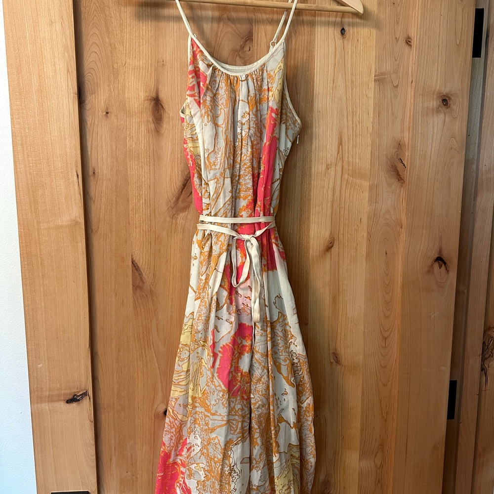 Armani Exchange Pink Spaghetti Strap Maxi Sundress